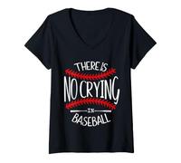 Mujer There is No Crying in Baseball Women In My Baseball Mom Era Camiseta Cuello V
