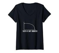 Mujer Theta es mi Némesis Funny Stock Market Trading A Day Trader Camiseta Cuello V