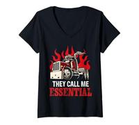Mujer They Call Me Essential Funny Truck Driver Trucker Dad Camiseta Cuello V
