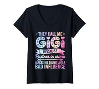 Mujer They Call Me Gigi Because Partner In Crime Camiseta Cuello V
