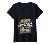 Mujer They Forced Me To Be Here Anti-Social Introvert Mood - Camiseta Cuello V