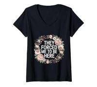 Mujer They Forced Me To Be Here Anti-Social Introvert Mood - Camiseta Cuello V