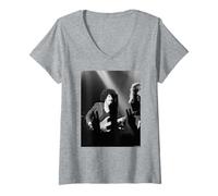 Mujer Thin Lizzy Bajista Phil Lynott En Vivo por Virginia Turbett Camiseta Cuello V
