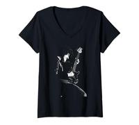 Mujer Thin Lizzy Phil Lynott Bailando en la luz de la Luna en Vivo 1977 Camiseta Cuello V