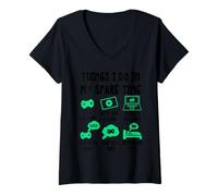 Mujer Things I Do in my Spare Time, Gaming Gamer Videogame Camiseta Cuello V