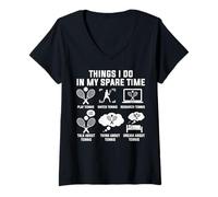 Mujer Things I Do In My Spare Time Tenis Camiseta Cuello V