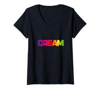 Mujer Think & Dream Big, Dream & Keep Dreaming Motivational Quotes Camiseta Cuello V