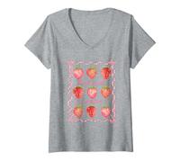 Mujer Third Grade is My Jam Strawberry 3rd Grade Teacher Coquette Camiseta Cuello V
