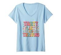 Mujer Thirty Flirty And Thriving 30th Birthday Party 30 Year Old Camiseta Cuello V