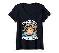 Mujer This Chick is Retired Peace Out Paychecks Retirement Camiseta Cuello V