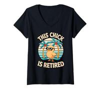 Mujer This Chick is Retired Retro Retirement Camiseta Cuello V