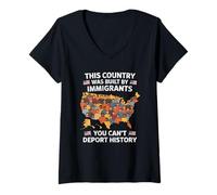Mujer This Country Was Built by Immigrants Make America Great Camiseta Cuello V
