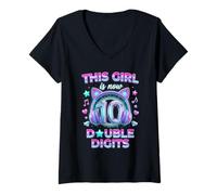 Mujer This Girl es Ahora Double Digits K-Pop 10th Birthday Girls Camiseta Cuello V