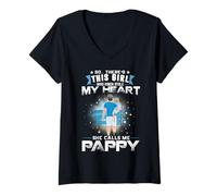 Mujer This Girl Who Kinda Stole My Heart She Calls Me Pappy Camiseta Cuello V