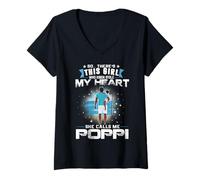 Mujer This Girl Who Kinda Stole My Heart She Calls Me Poppi Dad Camiseta Cuello V