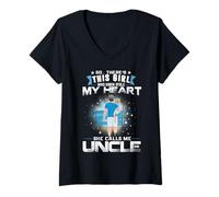 Mujer This Girl Who Kinda Stole My Heart She Calls Me Uncle Dad Camiseta Cuello V