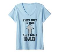 Mujer This Guy Is One Awesome Dad Camiseta Cuello V
