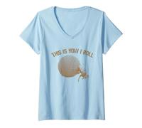 Mujer This How I Roll Dung Beetle Camiseta Cuello V