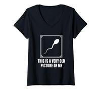 Mujer This Is A Very Old Picture of Me Funny Classic Minimalista Camiseta Cuello V