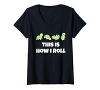Mujer This is How I Roll Sea Turtle Lover Men Women Kids Camiseta Cuello V