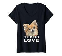 Mujer This Is Love Dog Chihuahua Dog Lover Chiwawa Love Camiseta Cuello V