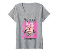 Mujer This Is My Axe Throwing Shirt Hacha Thrower Girl Mom Coquette Camiseta Cuello V