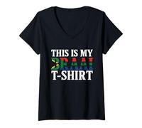 Mujer This is my braai tee sudafricano braai Bandera de Sudáfrica Camiseta Cuello V