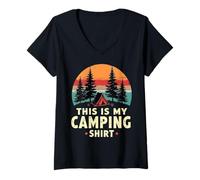 Mujer This is my camping Camiseta Cuello V