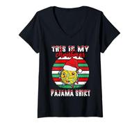 Mujer This Is My Christmas Pajama Seapak Takraw Santa Xmas Lights Camiseta Cuello V