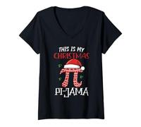 Mujer This Is My Christmas Pi-Jama Math Pijama Navidad Dormir Camiseta Cuello V