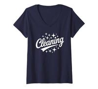 Mujer This Is My Cleaning Crew Dueño de Mascotas Lady Clean Sweep Crew Camiseta Cuello V