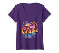 Mujer This Is My Cruise Shirt Funny Vacation Party Boats Outfit Camiseta Cuello V