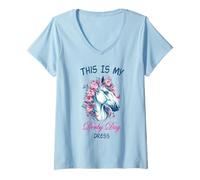 Mujer This is My Derby Day Vestido Flores Mariposa Carreras De Caballos Camiseta Cuello V