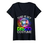 Mujer This Is My Disco Costume - Fiesta Funky de los años 70 Groove Camiseta Cuello V
