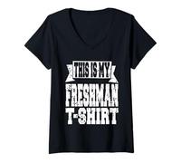Mujer This Is My Freshman Camiseta Retro Vintage Student Present Camiseta Cuello V