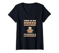 Mujer This Is My Human Costume I'm Really A Labrador Camiseta Cuello V