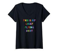 Mujer This is My Lucky Flying Shirt Camiseta Cuello V