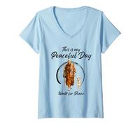Mujer This Is My Peaceful Day - Walk for Peace Monks & Aloka Dog Camiseta Cuello V