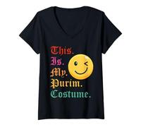 Mujer This is my Purim Costume Funny Jewish Camiseta Cuello V