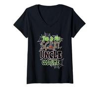 Mujer This Is My Scary Uncle Family Matching Halloween Costume Camiseta Cuello V