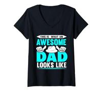 Mujer This Is What An Awesome Dad Looks Like Camiseta Cuello V