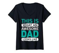 Mujer This Is What An Awesome Dad Looks Like Camiseta Cuello V