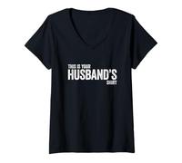 Mujer This Is Your Husband's Shirt Camiseta Cuello V