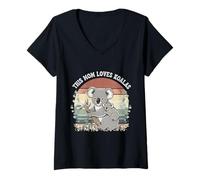 Mujer This Mom Loves Koalas Vintage Retro Animal Design Camiseta Cuello V