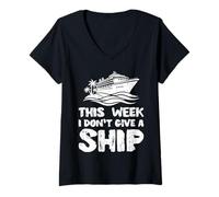 Mujer This Week I Dont Give Ship Funny Vacaciones Humor Hombres Mujeres Camiseta Cuello V