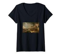 Mujer Thomas Cole The Course of Empire: Destruction Camiseta Cuello V