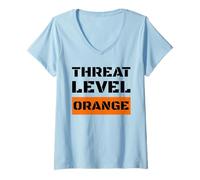 Mujer Threat Level Orange High Risk of Trump Ruining America Camiseta Cuello V