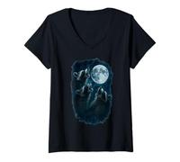 Mujer Three Raccoons Howling At The Moon 3 Raccoon Moon Camiseta Cuello V