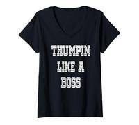 Mujer Thumpin como un Jefe Camiseta Cuello V
