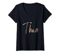 Mujer Thun Suiza Diseño Vintage Elegante Camiseta Cuello V